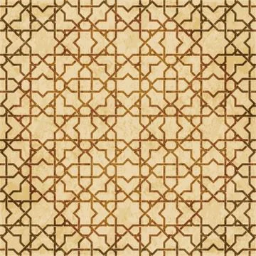 Retro brown Islam seamless geometry pattern background eastern style ornament Stock Illustration