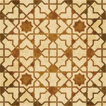 Retro brown Islam seamless geometry pattern background eastern style ornament Illustrazione stock
