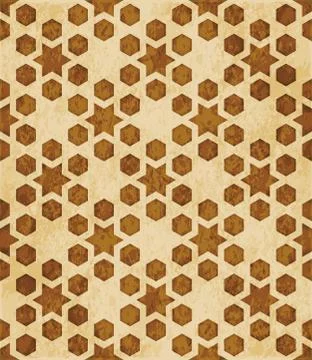 Retro brown Islam seamless geometry pattern background eastern style ornament Illustrazione stock