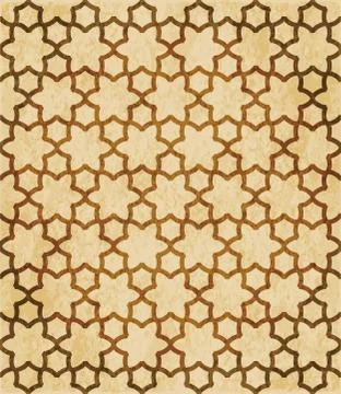 Retro brown Islam seamless geometry pattern background eastern style ornament Stock Illustration