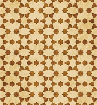Retro brown Islam seamless geometry pattern background eastern style ornament Stock Illustration