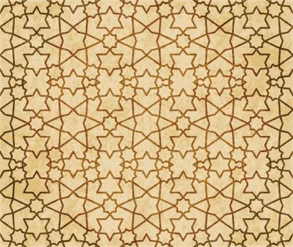 Retro brown Islam seamless geometry pattern background eastern style ornament Illustrazione stock