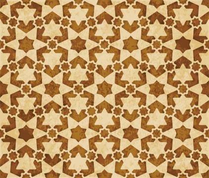 Retro brown Islam seamless geometry pattern background eastern style ornament Stock Illustration