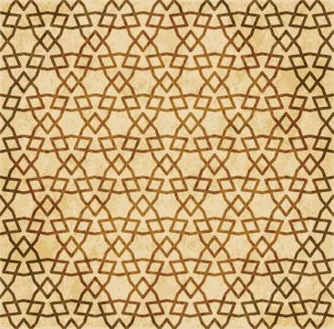 Retro brown Islam seamless geometry pattern background eastern style ornament Stock Illustration