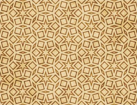 Retro brown Islam seamless geometry pattern background eastern style ornament Stock Illustration
