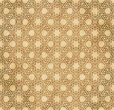Retro brown Islam seamless geometry pattern background eastern style ornament Stock Illustration