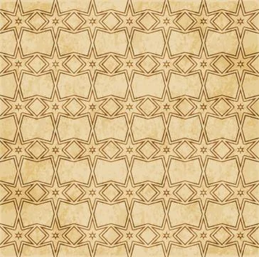 Retro brown Islam seamless geometry pattern background eastern style ornament Illustrazione stock