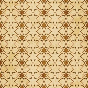 Retro brown Islam seamless geometry pattern background eastern style ornament Illustrazione stock