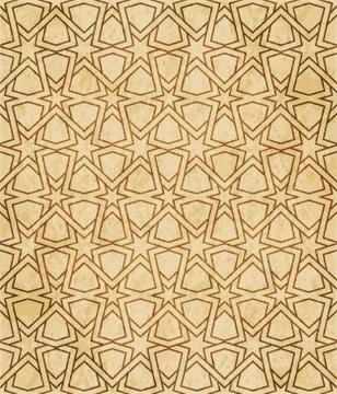 Retro brown Islam seamless geometry pattern background eastern style ornament Illustrazione stock