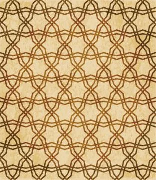 Retro brown Islam seamless geometry pattern background eastern style ornament Illustrazione stock