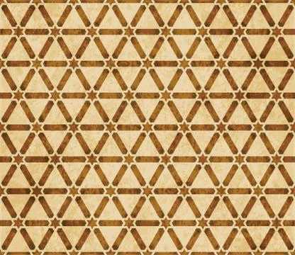Retro brown Islam seamless geometry pattern background eastern style ornament Illustrazione stock