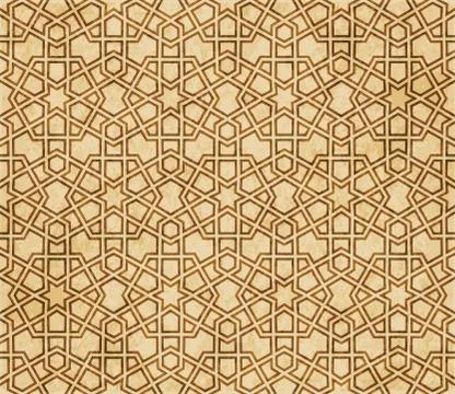 Retro brown Islam seamless geometry pattern background eastern style ornament Illustrazione stock