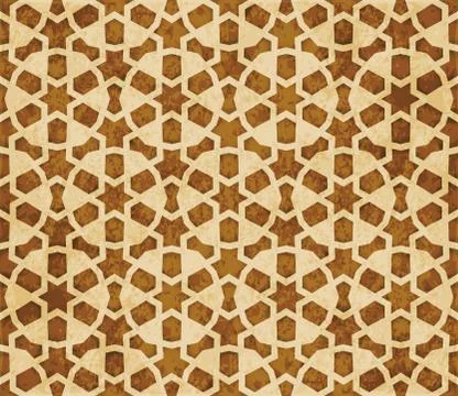 Retro brown Islam seamless geometry pattern background eastern style ornament Stock Illustration