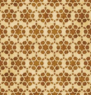 Retro brown Islam seamless geometry pattern background eastern style ornament Illustrazione stock