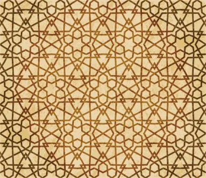 Retro brown Islam seamless geometry pattern background eastern style ornament Illustrazione stock