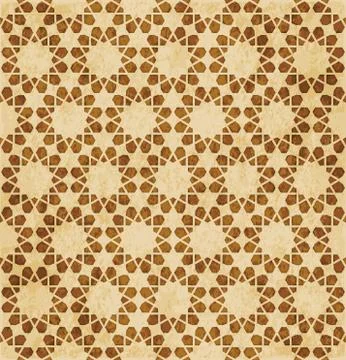 Retro brown Islam seamless geometry pattern background eastern style ornament Illustrazione stock