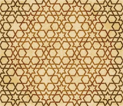 Retro brown Islam seamless geometry pattern background eastern style ornament 스톡 일러스트