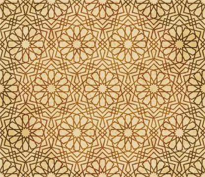 Retro brown Islam seamless geometry pattern background eastern style ornament 스톡 일러스트