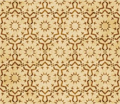 Retro brown Islam seamless geometry pattern background eastern style ornament Illustrazione stock