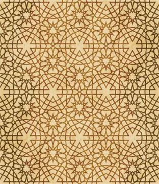 Retro brown Islam seamless geometry pattern background eastern style ornament Stock Illustration