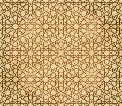 Retro brown Islam seamless geometry pattern background eastern style ornament 스톡 일러스트