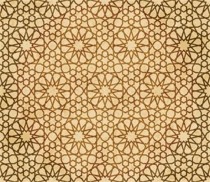 Retro brown Islam seamless geometry pattern background eastern style ornament 스톡 일러스트