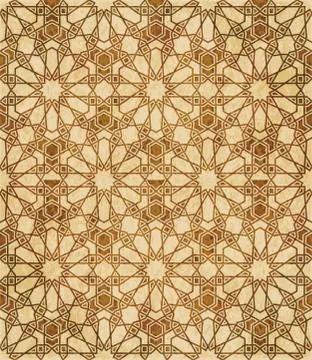 Retro brown Islam seamless geometry pattern background eastern style ornament Stock Illustration