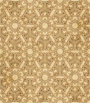 Retro brown Islam seamless geometry pattern background eastern style ornament Stock Illustration