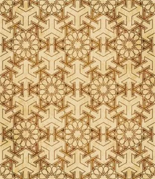 Retro brown Islam seamless geometry pattern background eastern style ornament Stock Illustration