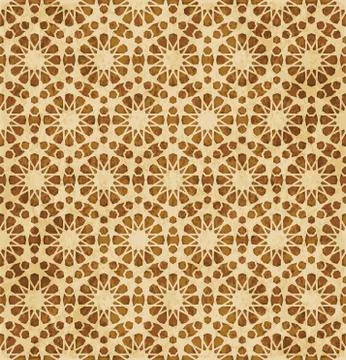 Retro brown Islam seamless geometry pattern background eastern style ornament Stock Illustration