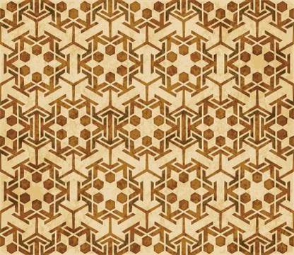 Retro brown Islam seamless geometry pattern background eastern style ornament Stock Illustration