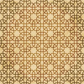 Retro brown Islam seamless geometry pattern background eastern style ornament Illustrazione stock