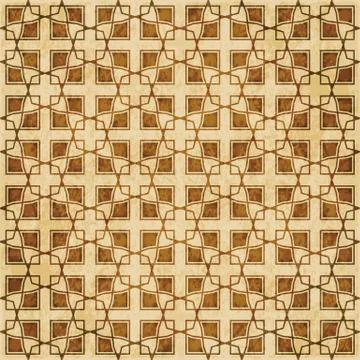 Retro brown Islam seamless geometry pattern background eastern style ornament Stock Illustration