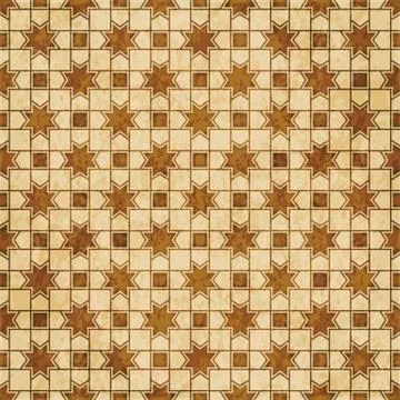 Retro brown Islam seamless geometry pattern background eastern style ornament Illustrazione stock