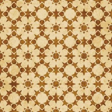 Retro brown Islam seamless geometry pattern background eastern style ornament Illustrazione stock