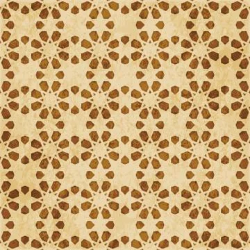 Retro brown Islam seamless geometry pattern background eastern style ornament Illustrazione stock