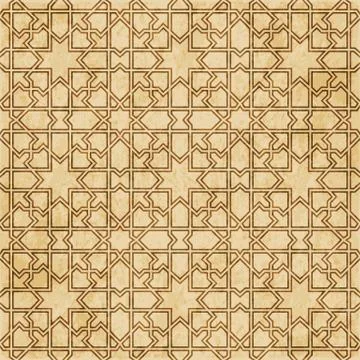 Retro brown Islam seamless geometry pattern background eastern style ornament Stock Illustration
