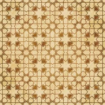 Retro brown Islam seamless geometry pattern background eastern style ornament Illustrazione stock