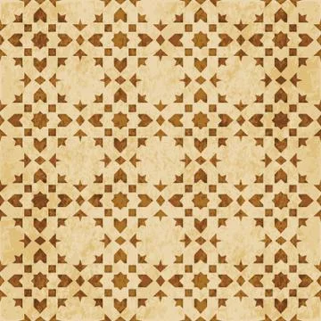 Retro brown Islam seamless geometry pattern background eastern style ornament Illustrazione stock