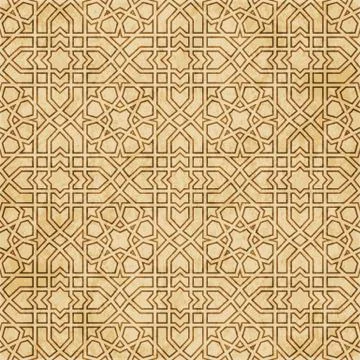 Retro brown Islam seamless geometry pattern background eastern style ornament 스톡 일러스트