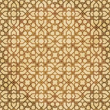 Retro brown Islam seamless geometry pattern background eastern style ornament Stock Illustration
