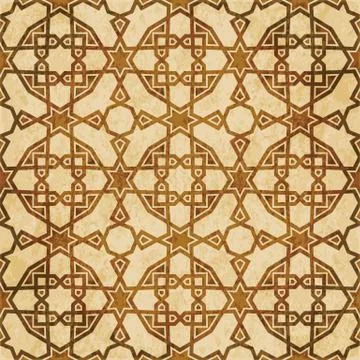 Retro brown Islam seamless geometry pattern background eastern style ornament Illustrazione stock