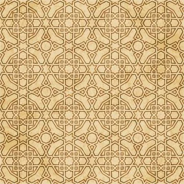Retro brown Islam seamless geometry pattern background eastern style ornament Stock Illustration