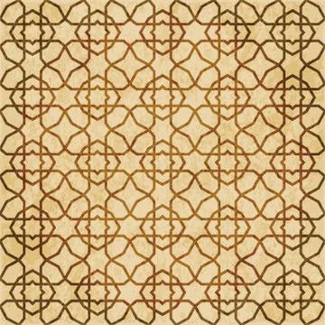 Retro brown Islam seamless geometry pattern background eastern style ornament Stock Illustration