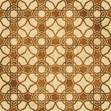 Retro brown Islam seamless geometry pattern background eastern style ornament Stock Illustration
