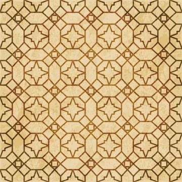 Retro brown Islam seamless geometry pattern background eastern style ornament Stock Illustration