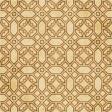 Retro brown Islam seamless geometry pattern background eastern style ornament Illustrazione stock