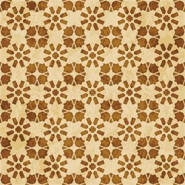 Retro brown Islam seamless geometry pattern background eastern style ornament Stock Illustration