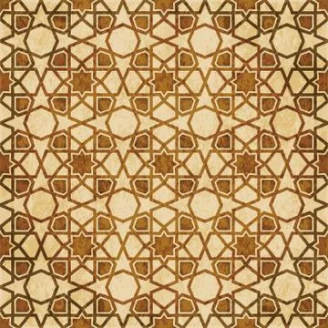Retro brown Islam seamless geometry pattern background eastern style ornament 스톡 일러스트