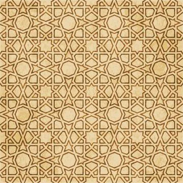 Retro brown Islam seamless geometry pattern background eastern style ornament Stock Illustration